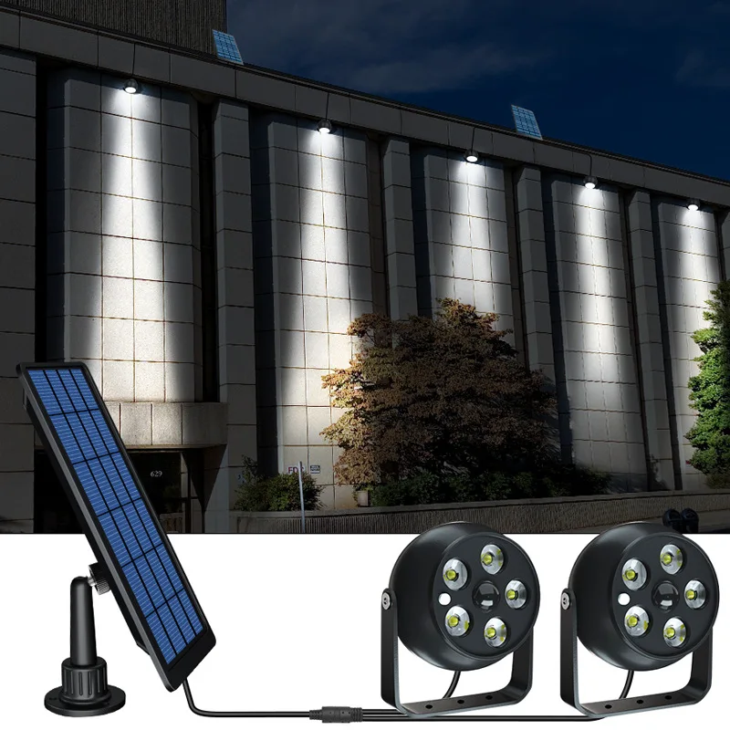 LED Solar Outdoor Lights with Motion Sensor Super Bright  Double-headed High Power Spotlight