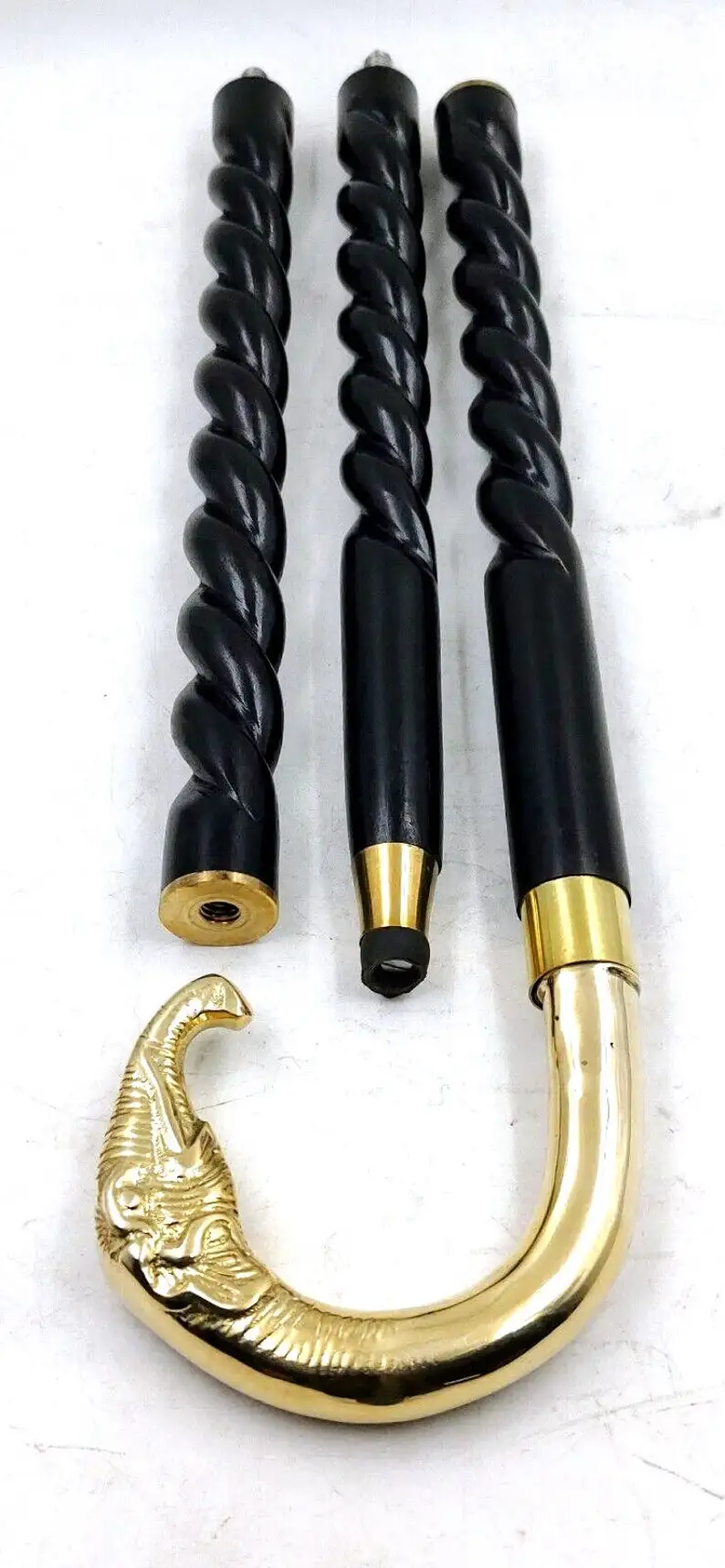 Royal Head Handle Special Carving Design Wooden Walking cane Stick 3 Part Open Accessories Spare Part GIFT