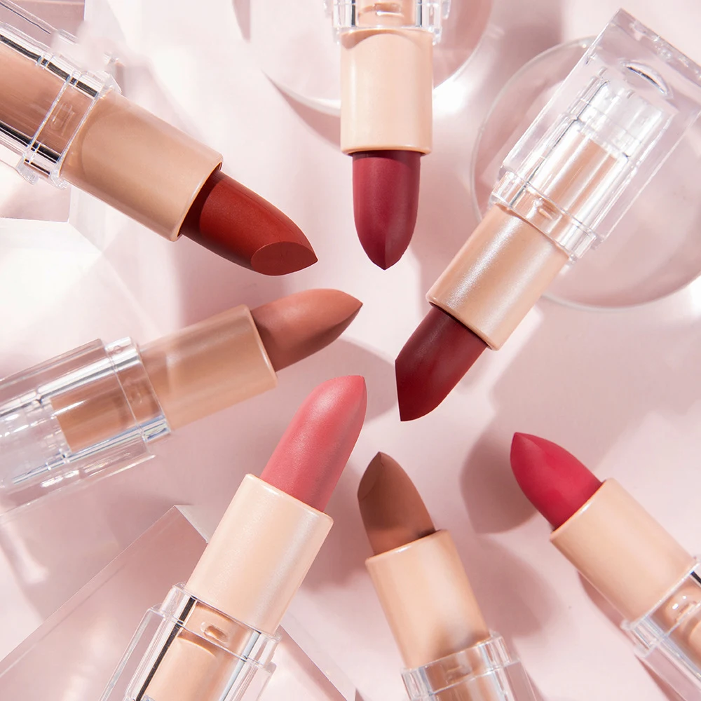 12 Colors Matte Red Nude Lip Stick Lip Balm Wholesale Private Label Cosmetics for Everyday Makeup