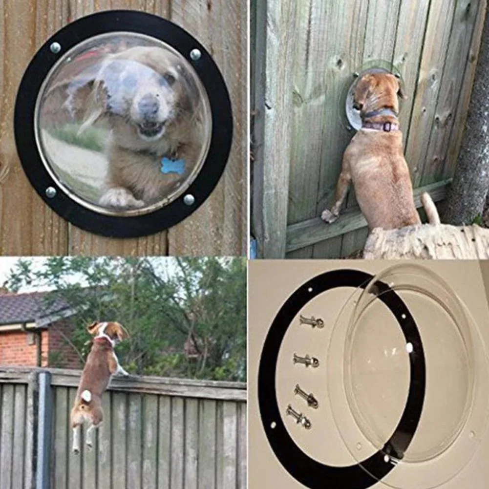 Novelty Designed Dog Fence Window 12.5 inch Clear Pet Acrylic Dome Window Bubble Great for Children and Pets