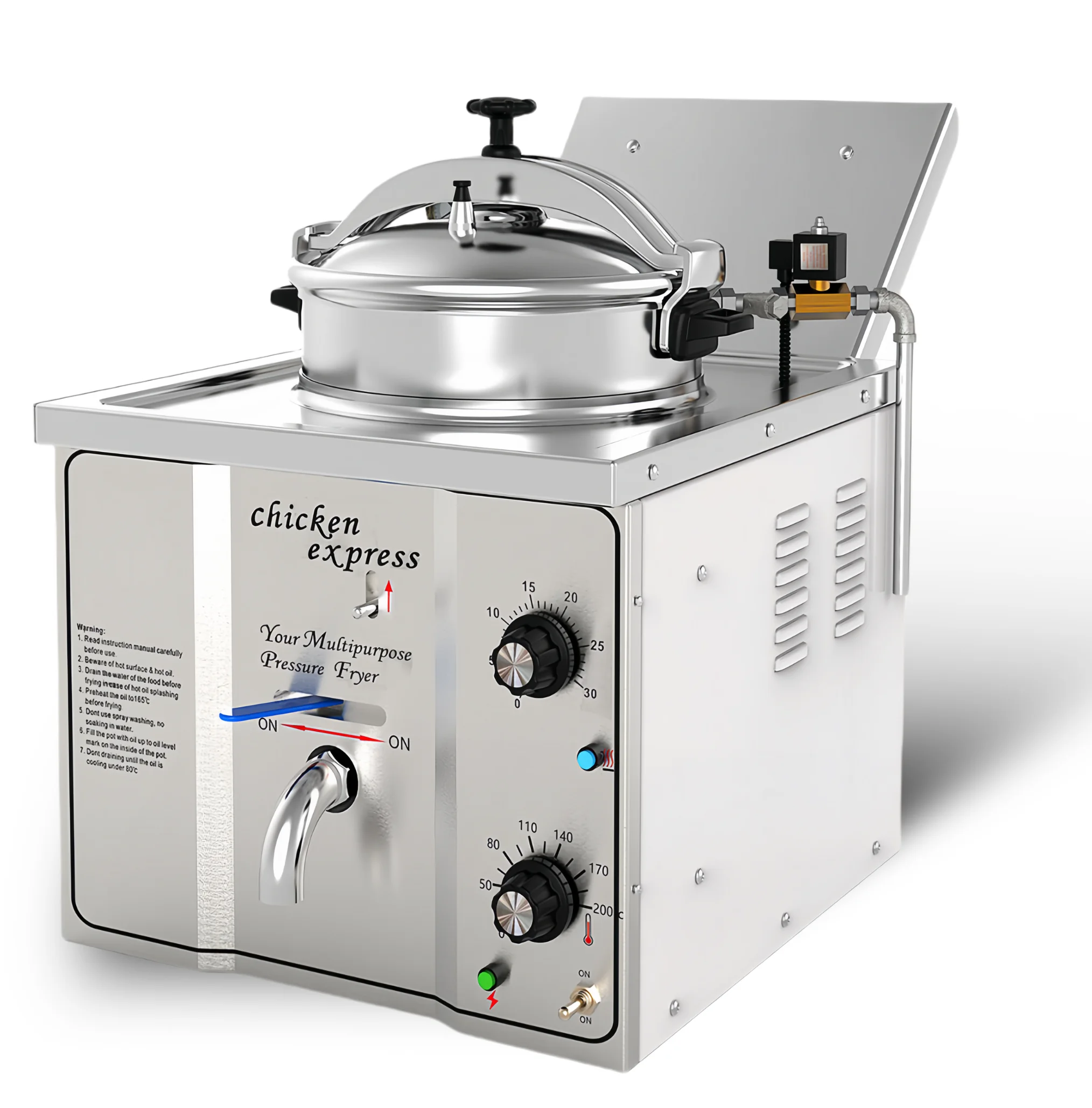 TENSHINE 3kw Table Top Pressure Fryer Electric Chicken Fryer 16L Pressure Fryer for Restaurants Bars
