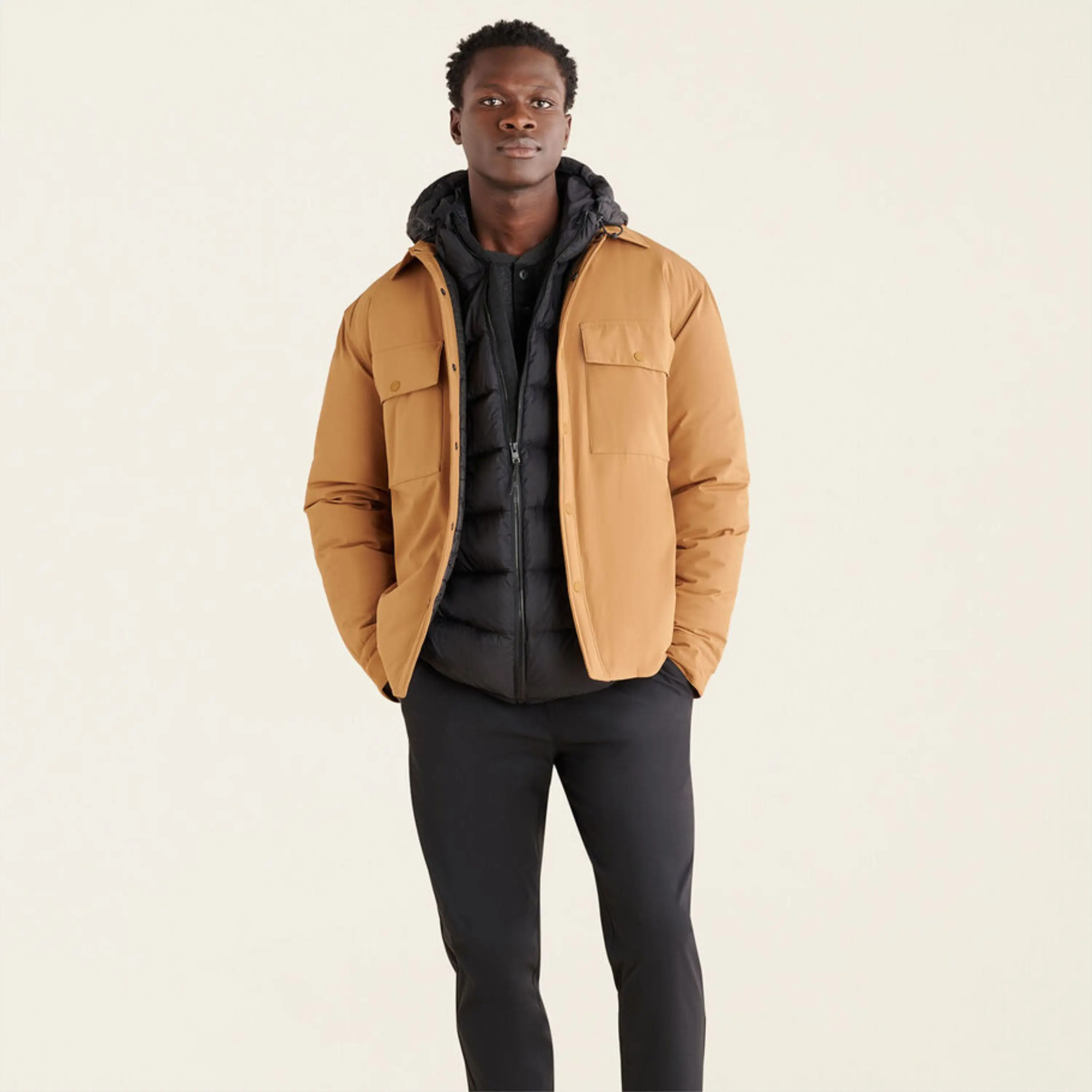 OEM Custom Mens Lightweight Goose Down Jacket | Water-Resistant Packable Puffer Jacket for Winter