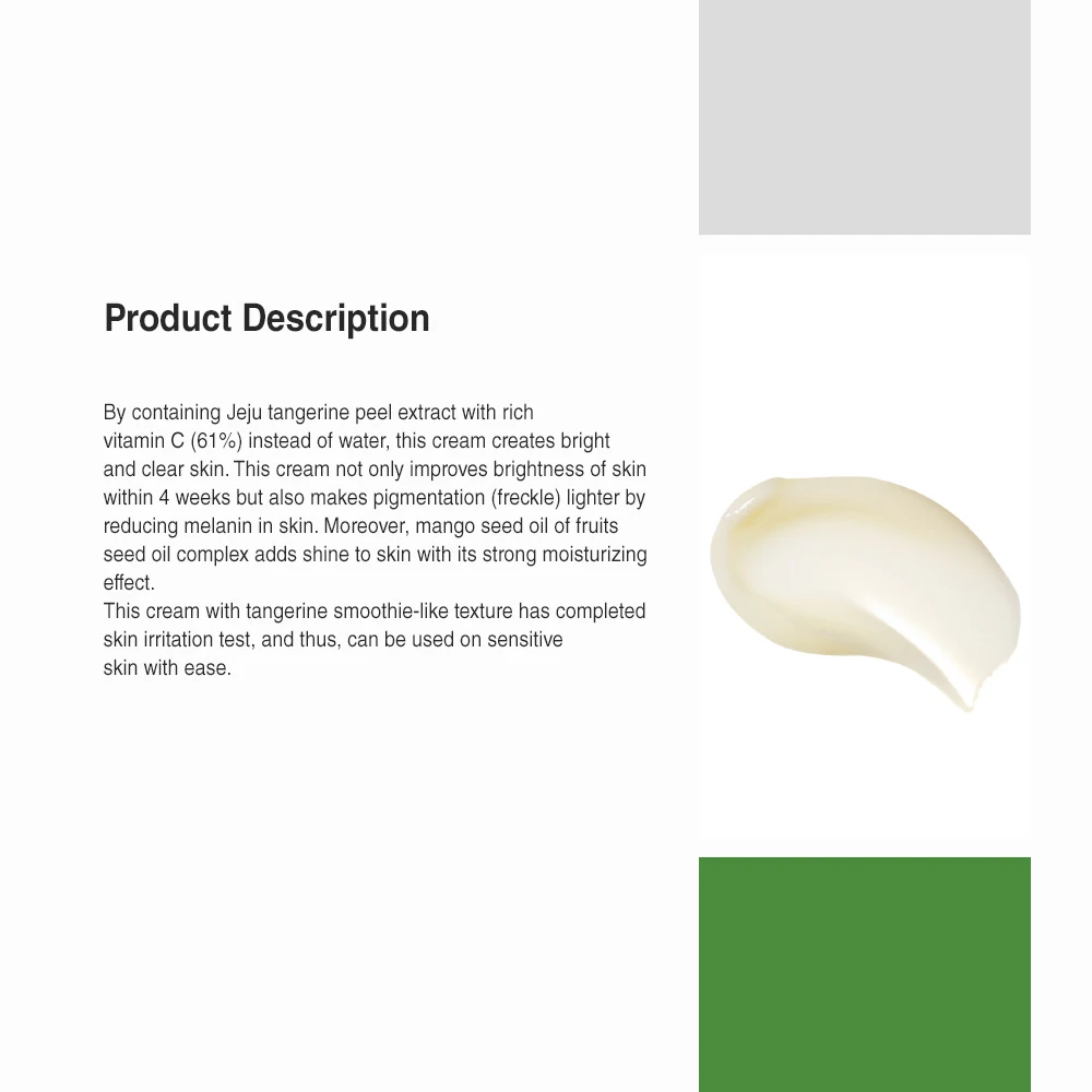 Vegan beauty Brightening Citrus Face cream for all skin type Sebum improvement Korea cosmetic Clean beauty glow care