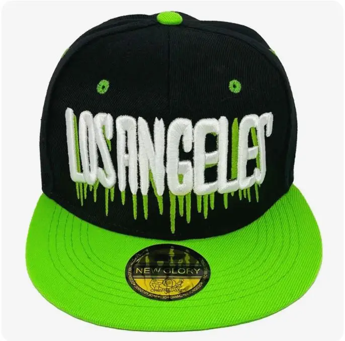 Everyday Use Hat LOS ANGELES Snapback Hats with Embroidered Multicolor Design