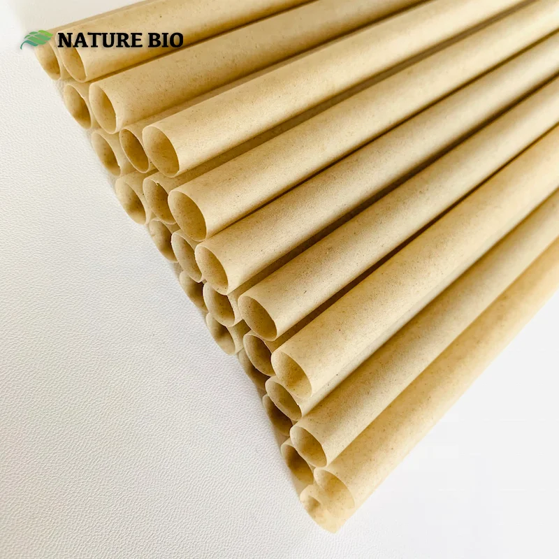Sugarcane Straw Biodegradable Disposable Sugarcane Fibre Straw  heat resistant 95degree