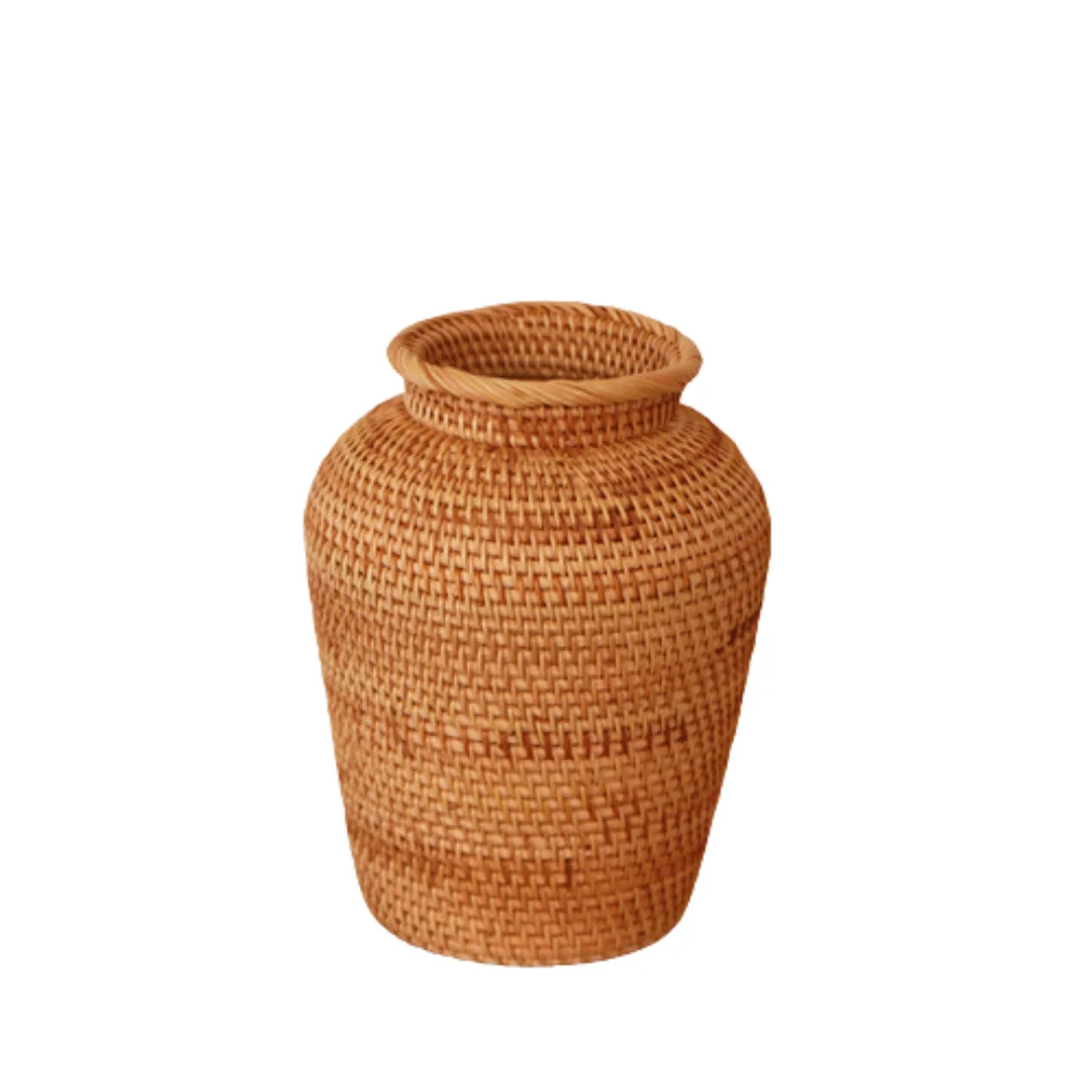 Super Products for Wholesale 2023 2024 Best Price Natural Eco-friendly Vintage ground Rattan Vase made in Vietnam from keico ltd