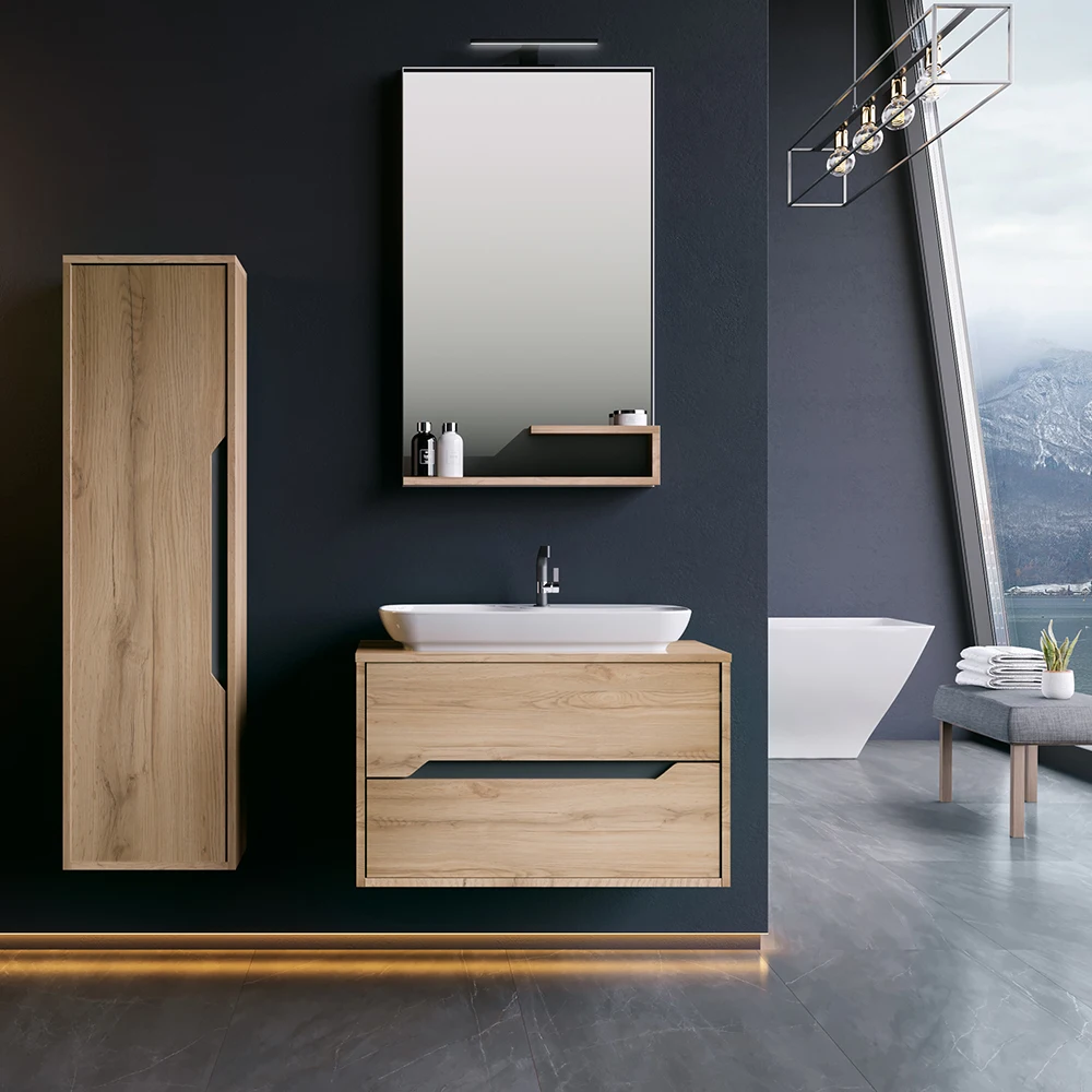 Galia Luxe 80 двухсторонний туалетный столик с керамической раковиной и закаленным стеклом Galia 80 новый дизайн