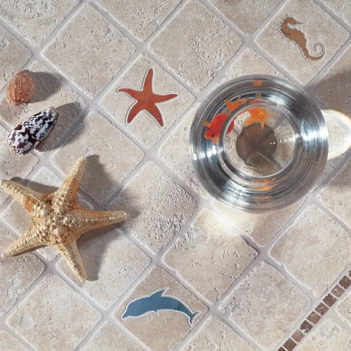 Wholesale Custom Italian Marble Tiles Dolphin Style 10x10 cm Kitchen Bathroom Wall Panels Vintage Antique Kitchen Furniture