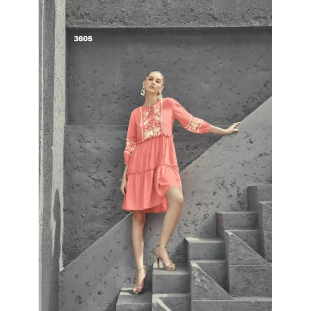 Western Wear Liva Grade Rayon Embroidery Work Summer Special Collection Tunic Indian Traditional Online Shopping India