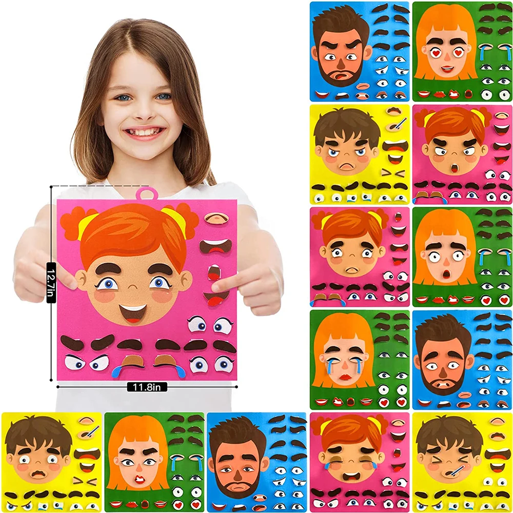 cheap kids educational toys Multiple Facial Expressions toys Felt Face Board for Social Emotional Learning Activities toys