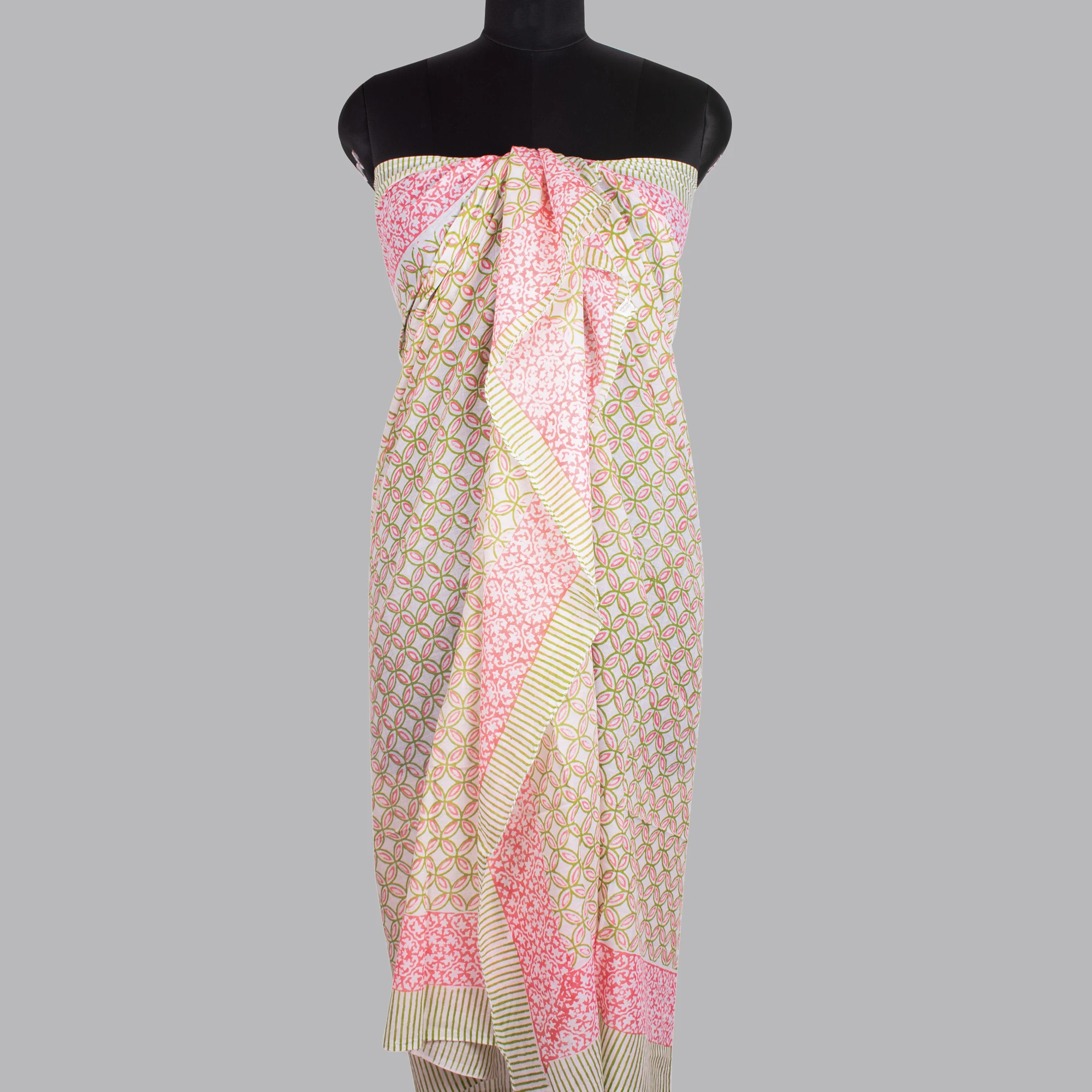 Custom Designed Indian Cotton Scarf Block Print Beach Sarong High Quality Handmade Pareo for Women Shawls Wholesale