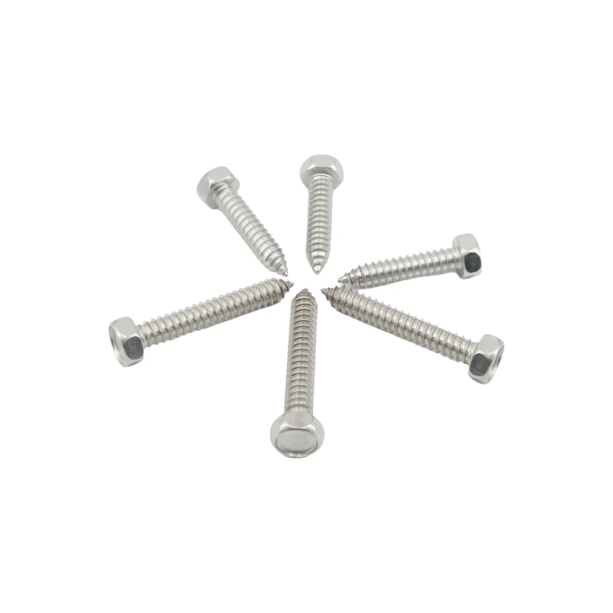 Factory Direct Sales Sell Well Corrosion Resistant DIN7976 SELF-TAPPING SCREW HEX HEAD 210 304 316 410 420 ST2.2 ST6.3