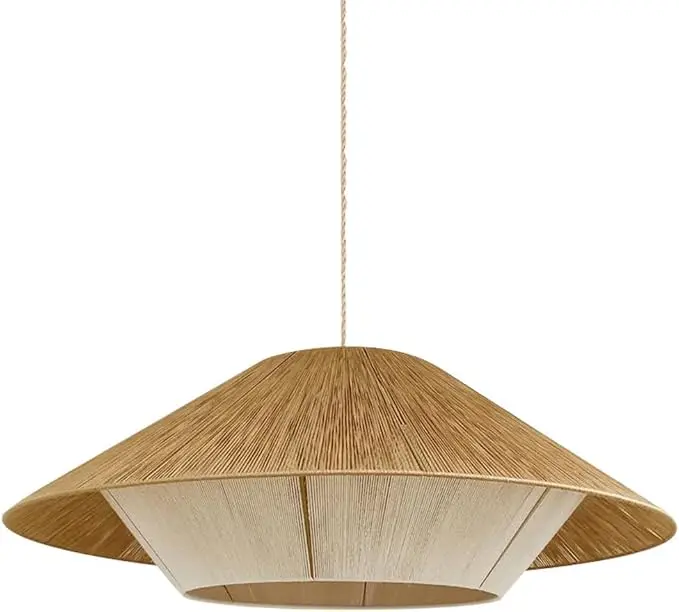 Natural Bamboo Art Woven Light Natural Bamboo Rattan Woven Light Creative Bamboo Art Lampshade Chandelier Height Adjustable