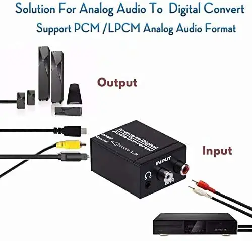 Analog RCA to Digital Optical Coaxial Toslink Audio Converter