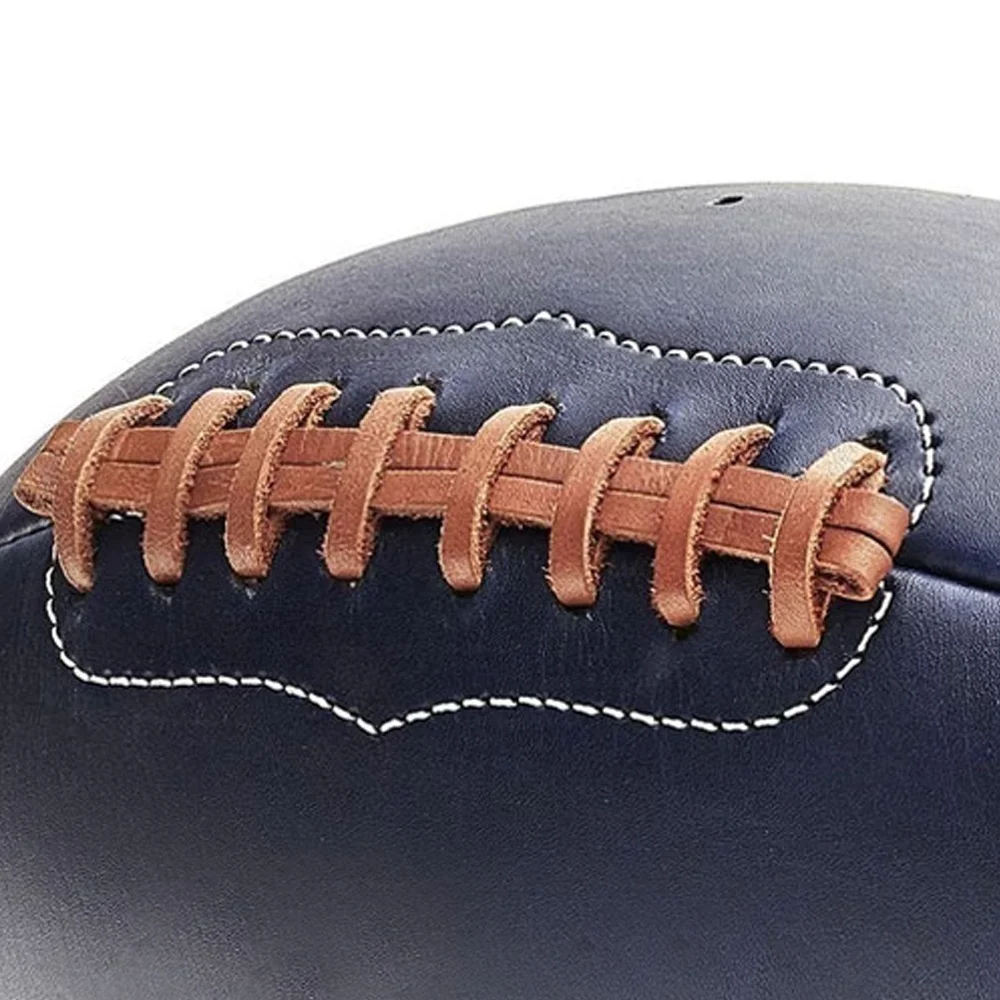 Vintage Cowhide Leather Hand Stitch  Rubber Grip Rugby Balls Low Price Professional Match Rugby Soccer Balls With Custom Colors