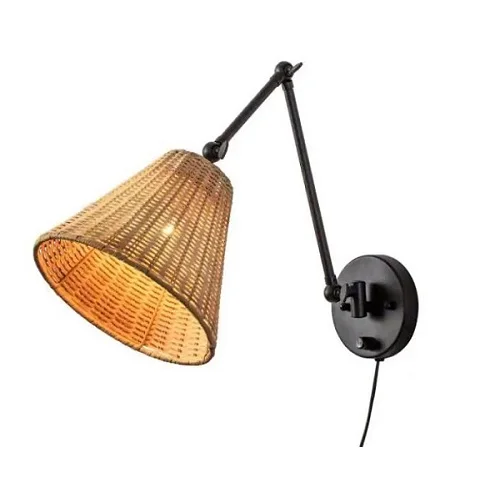 Decorative Eco Friendly Handmade Natural Rattan Chandelier Led Wall Lamps Home Decorative Hanging Bamboo Wall Pendant Lamp