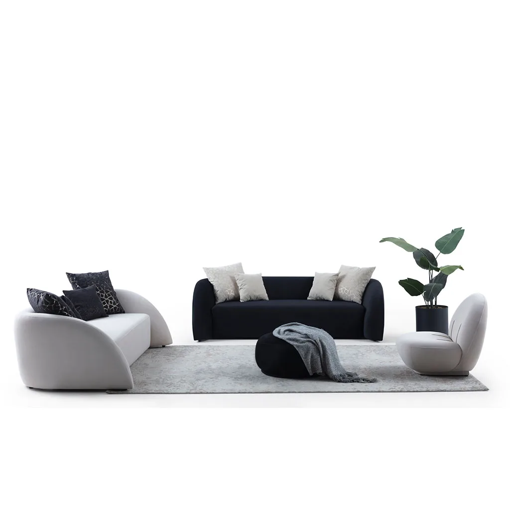Italian European Curved designer arc U shape Round Cloud Modern Luxury Sectional Lounge Sofa Half Circle Coach