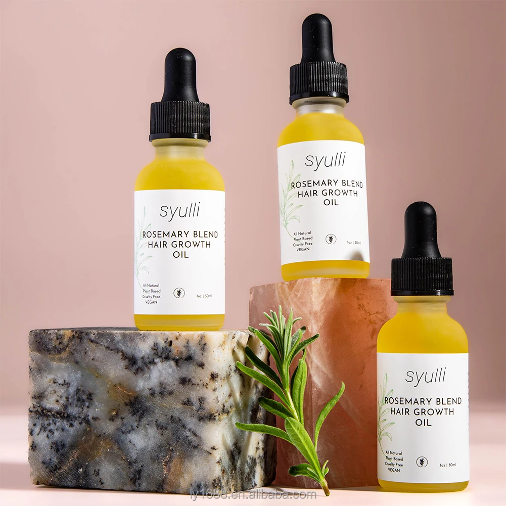 Private Label 100% Natural Rosemary Castor Oil Nourishing Scalp Elixirs Hair Care Loss Treatment Hair Growth Oil Serum