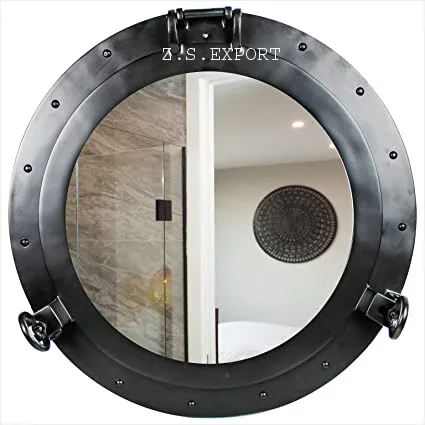Vintage Nautical brass porthole Mirror Luxury Brass wall mirror Premium Vintage Antique  Rustic Polished Aluminium Black Porthor