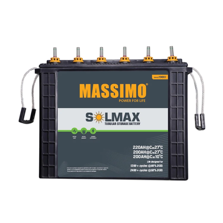 High in Quality 220AH 12 V Tubular Storage Battery MASSIMO Lead Acid Battery at Best Competitive Price from India
