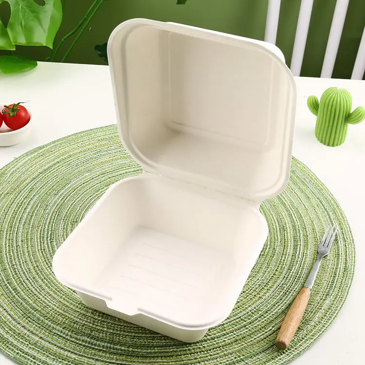 Factory Low Price bagasse food container Eco friendly Boxes Paper Pulp Take Out Sugarcane Box Biodegradable Food Container