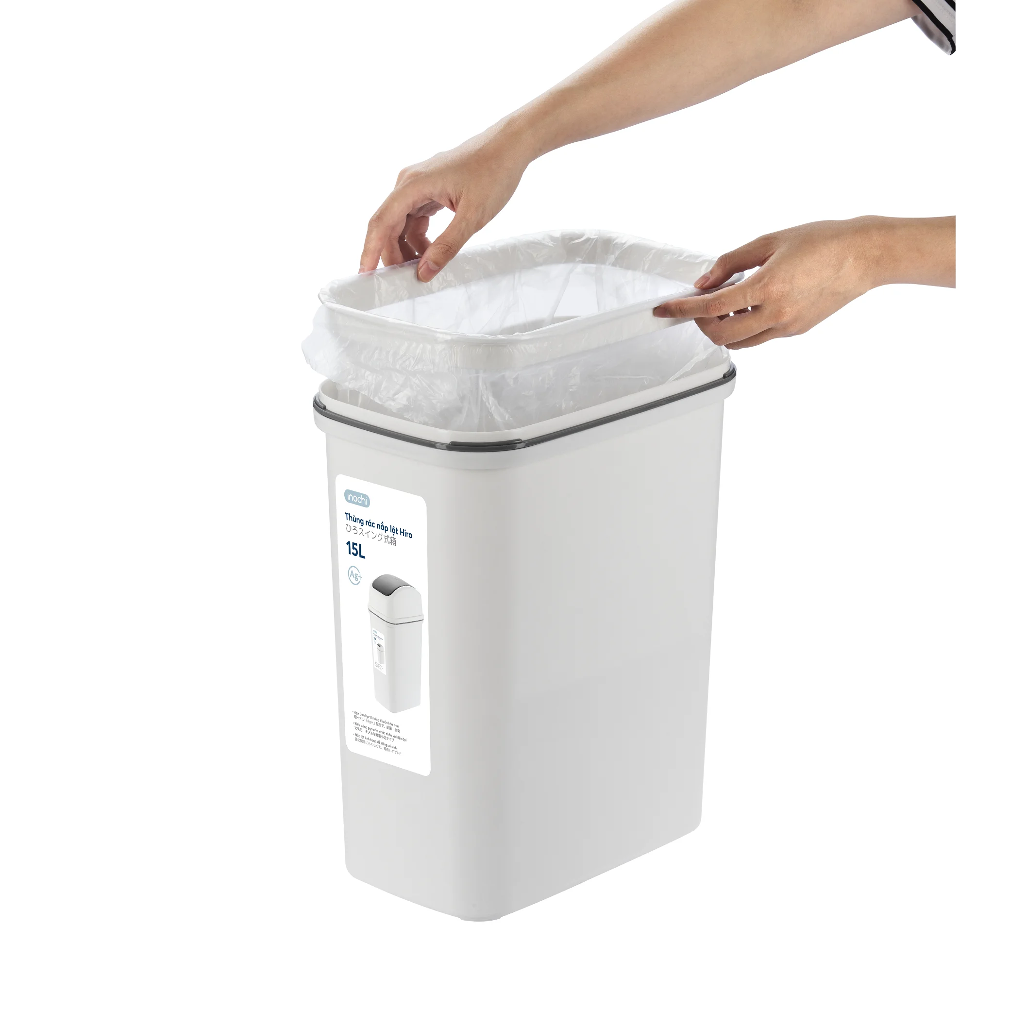 Sale shock hot deal 2023 flip lid waste bin Primary PP Polypropylene foldable paper waster bin Hiro flip lid waste bin 5L