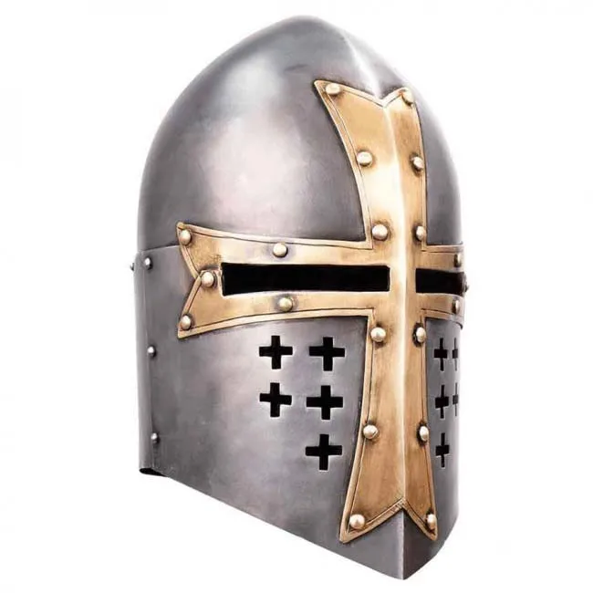 Шлем с сахарной головкой рыцарей Templar исследует историю помощью нашей копии ручной работы | Идеально подходит для реконструкций и коллекционеров