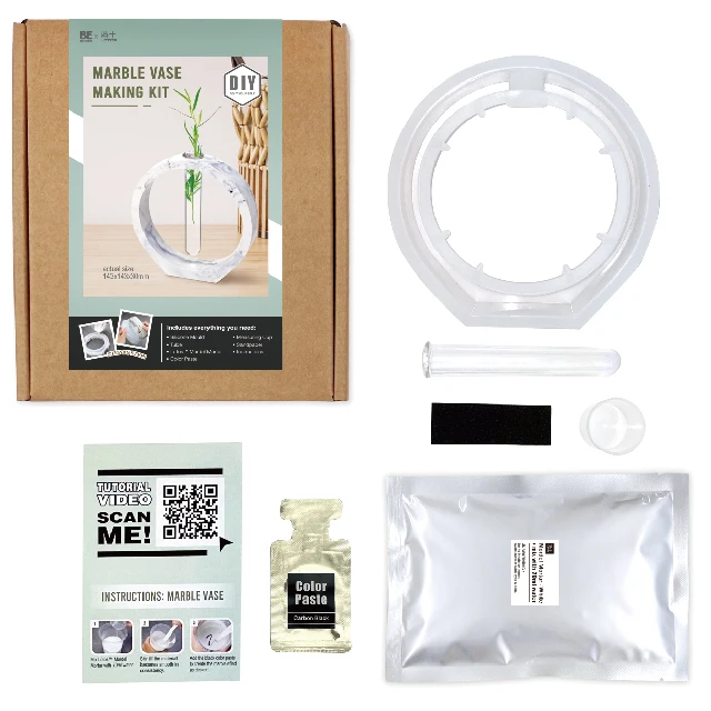 Modern smooth marble cement vase flower pot making kit