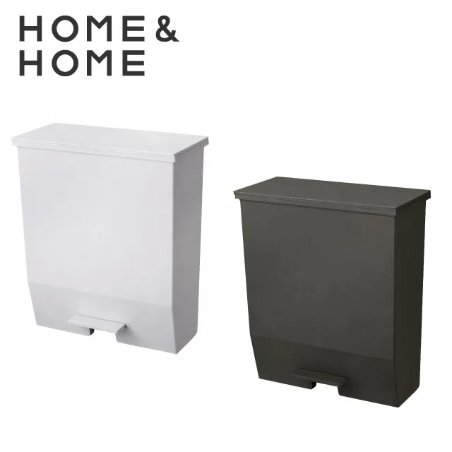 Slim and Wide garbage Pedal trash can for use in aisles with thin design made in Japan