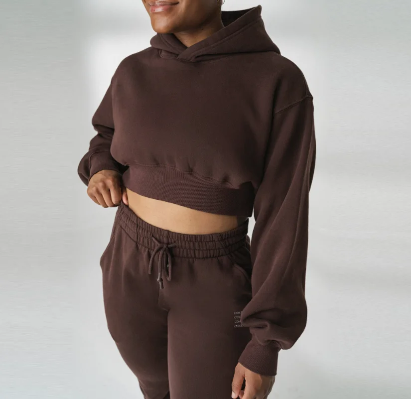 Wholesale Long Sleeve Sweatshirt Hoodie / Lady Women Crop Top Pullover Hoodies Short Hoodies For Women