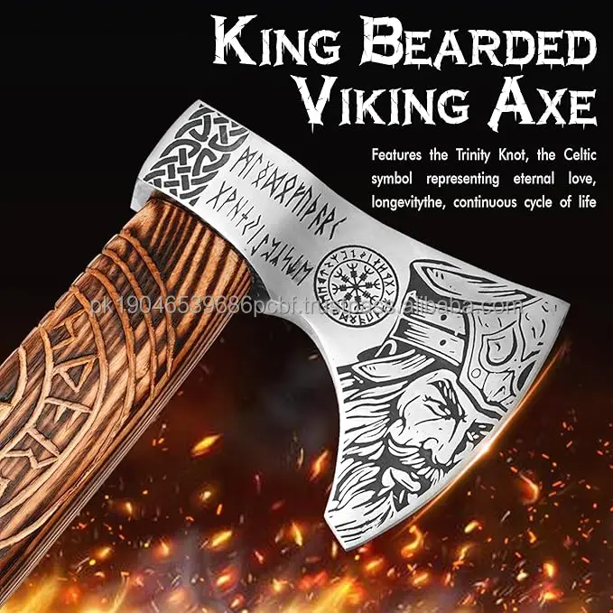 Viking Axe OEM Hatchet Carbon Steel Axe Head With Leather Sheath Tomahawk Industrial Grade Brand Axes Wholesalers Offer Bulk Buy