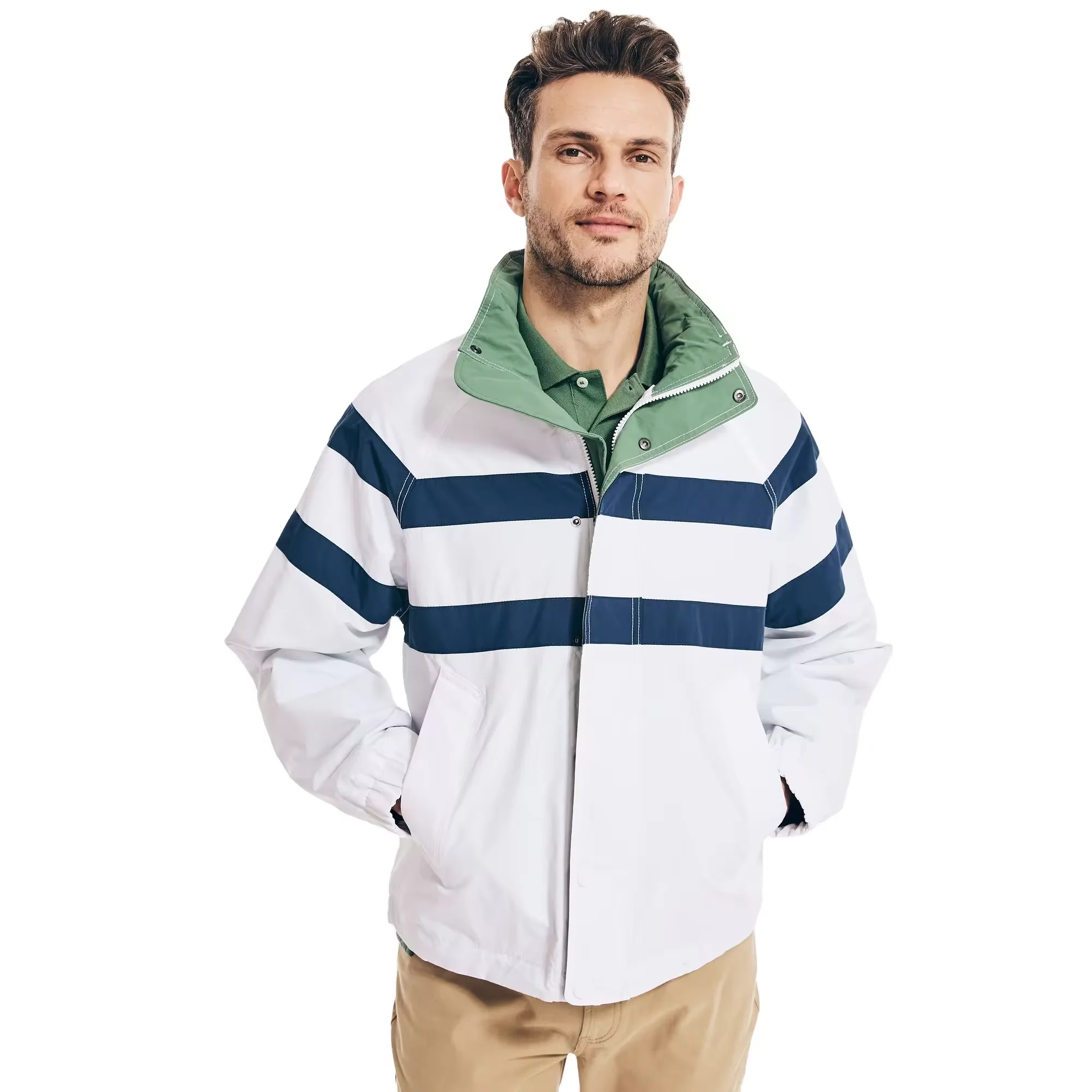 Customized Color Block Windbreaker Jackets Custom Made Anorak Jackets Contrast Colors Jackets Waterproof