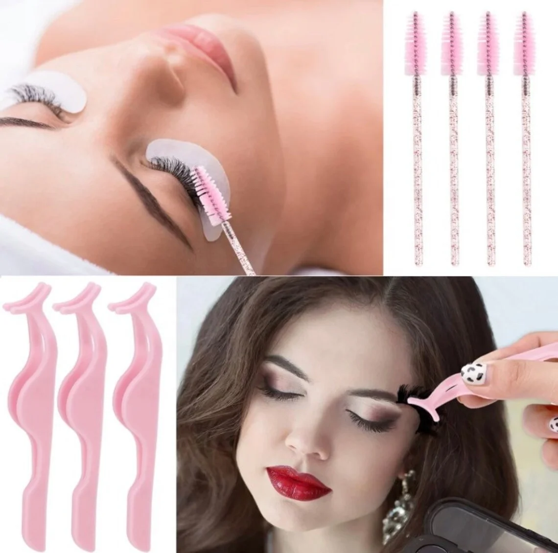 Durable Multi-Color Plastic Eyelash Applicators Tweezers Bulk Wholesale False Eyelash Applicator