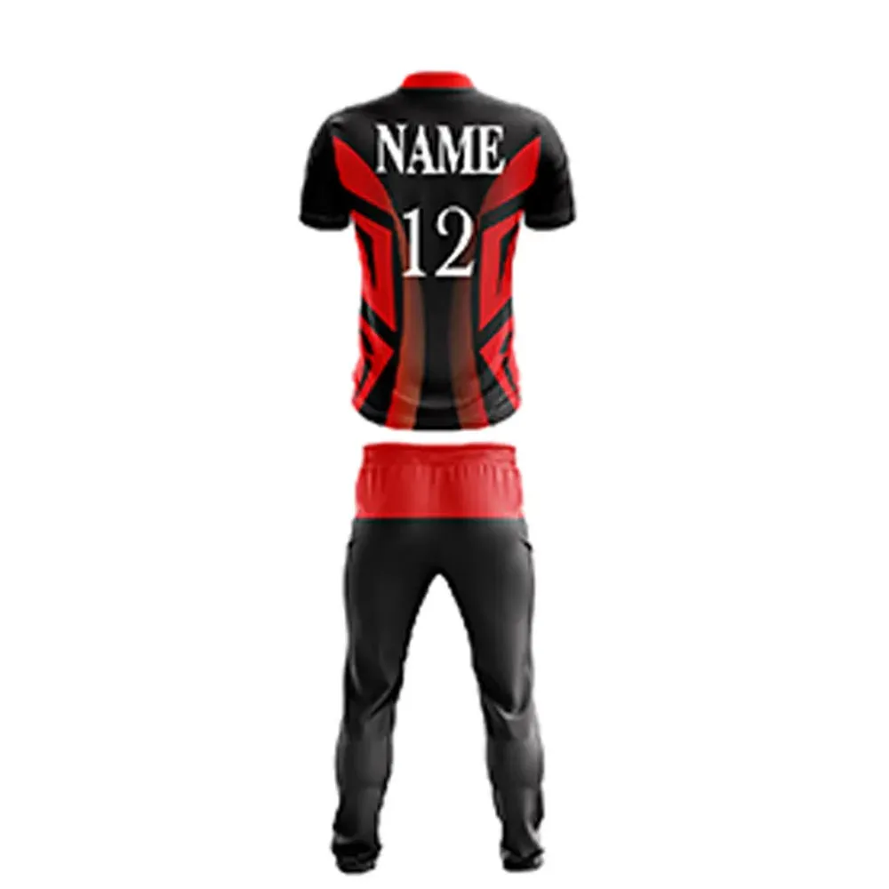 Более крупное изображение для сравнения, Высококачественная футболка и брюки для крикета, Униформа с индивидуальным логотипом, оптовая продажа, дышащие