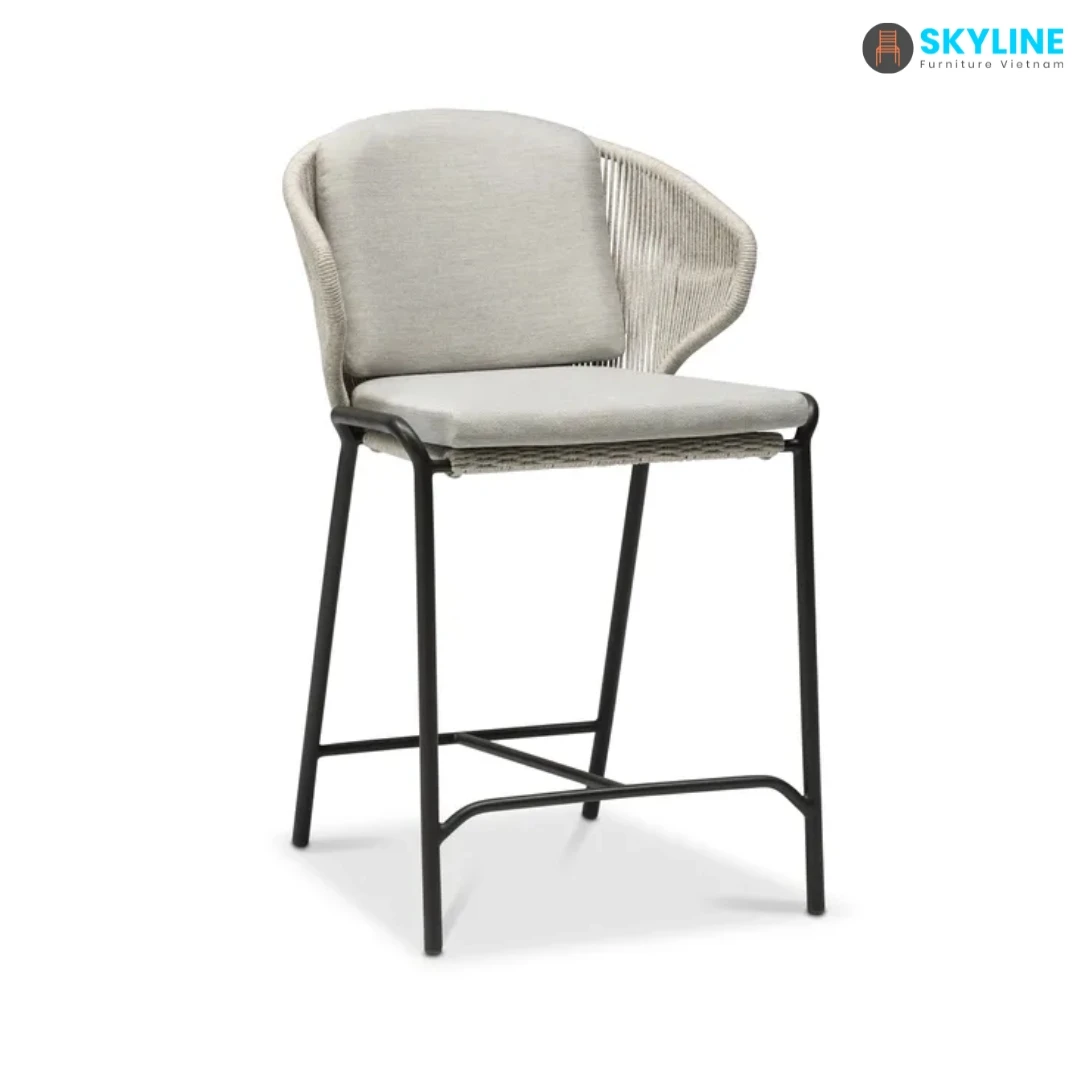 Wholesale PE Rattan Rope Woven Outdoor Dining Chairs Elegant Restaurant Furniture Tables with Rope Weave From Viet Nam