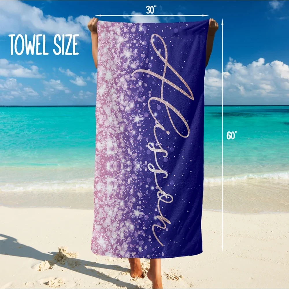 personalized beach yowel with your name sublimation perfect size cool sport towel for beach