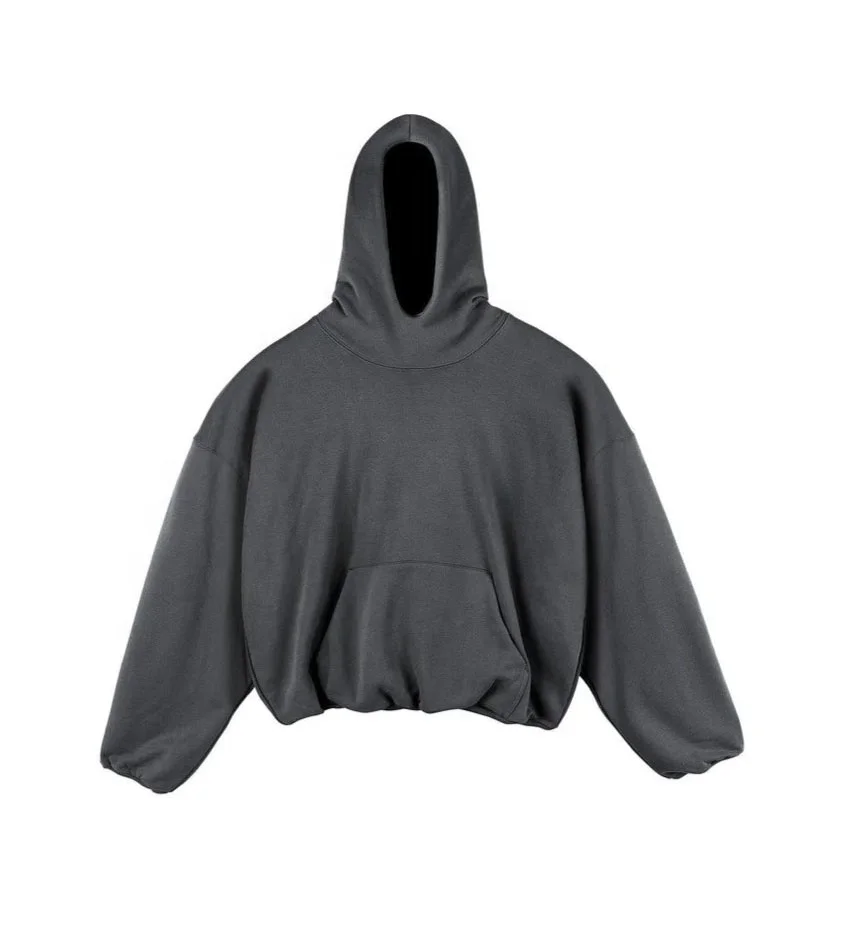 Trending 100% Cotton Fleece distress unique hood design Plus Size drop shoulder Acid Washed Embossed cropped Hoodie for men