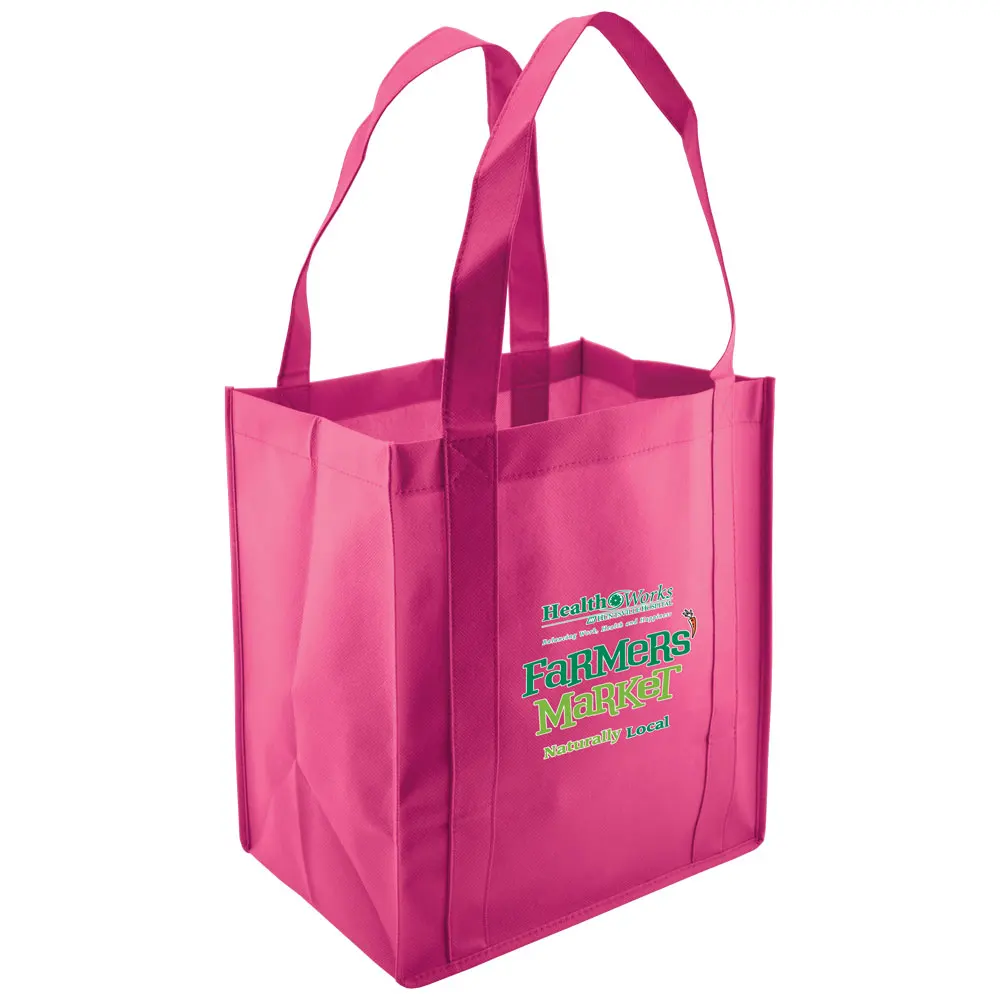 Custom Logo And Color Printed PP Non Woven Bag Grocery Eco Friendly Reusable No laminated Fabric