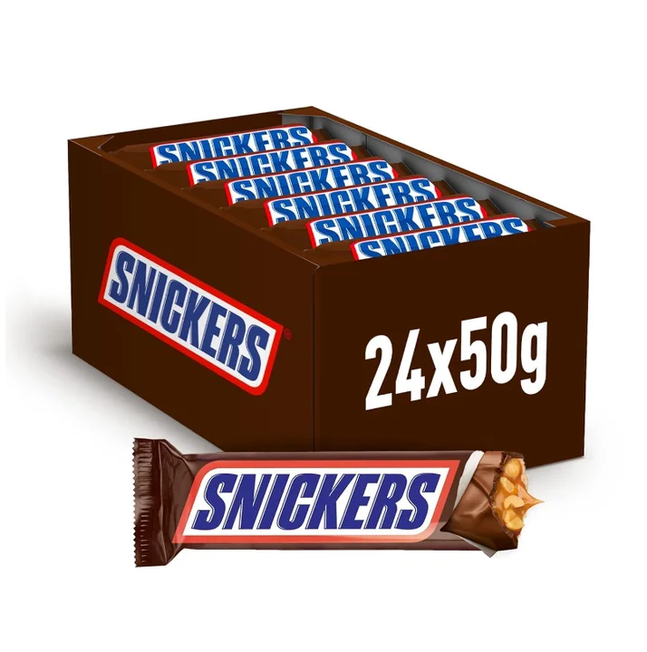 SNICKER 24 Pack Bittersweet Chocolate Bars Solid Peanut Chocolate Spread Ball Cup Patterns Featuring Candies Biscuits Jam Fruit