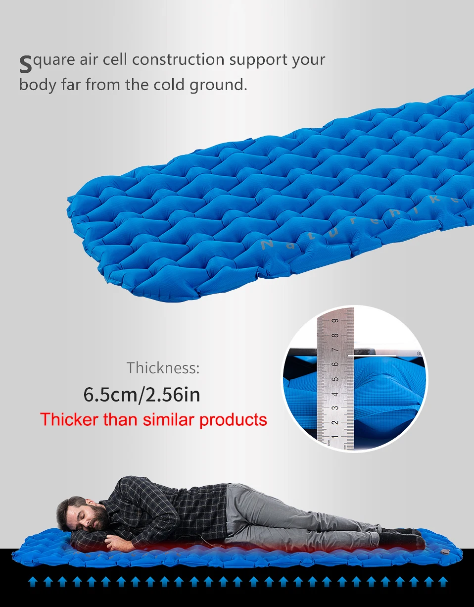 Ultralight TPU Compact Backpacking Inflatable Sleeping Mat Air Mattress Insulated Sleeping Pad for Camping Hiking Traveling