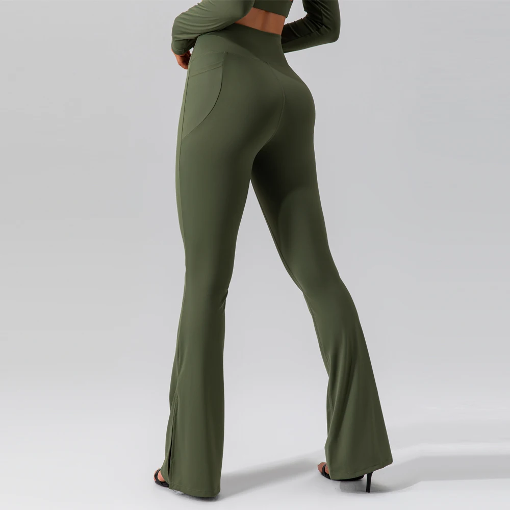 Women New Arrivals Tiktok Leggings High Waist Butt Lift Flared Wide Leg Bell Bottom Yoga Pants