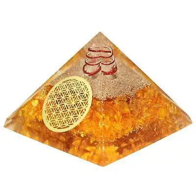 Citrine EMF Protection Energy Orgone Pyramid Wholesale Spiritual Orgonite Pyramid For Sale Citrine  Orgone Pyramid