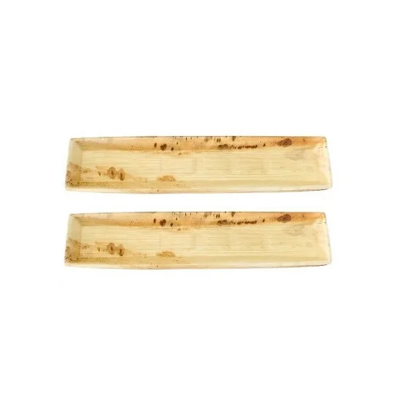 Top Notch Naturally Crafted Compostable Japanese Cuisine Serving Rectangular Sushi Trays for Bar Flatware Use