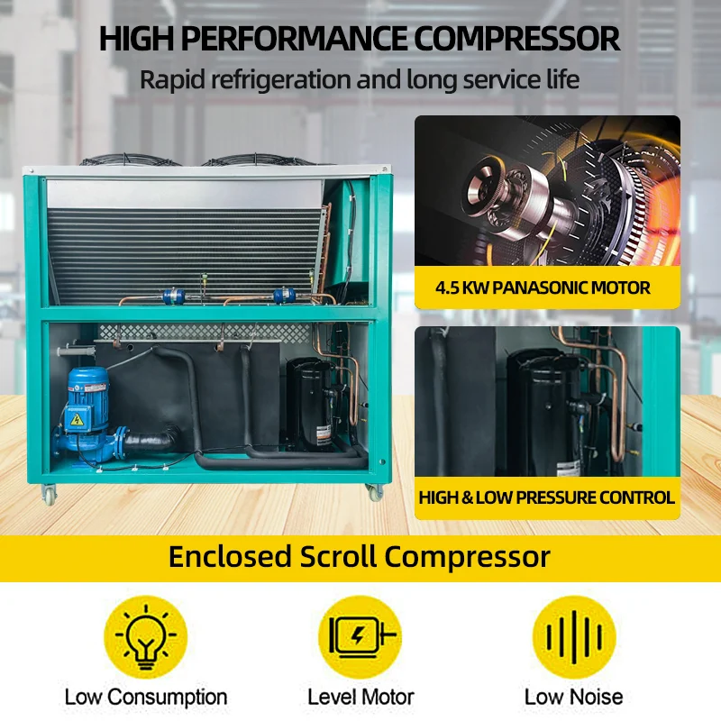 Three phase small electrical panels air cooled screw chiller under sink water chiller cooler motor compressor chiller