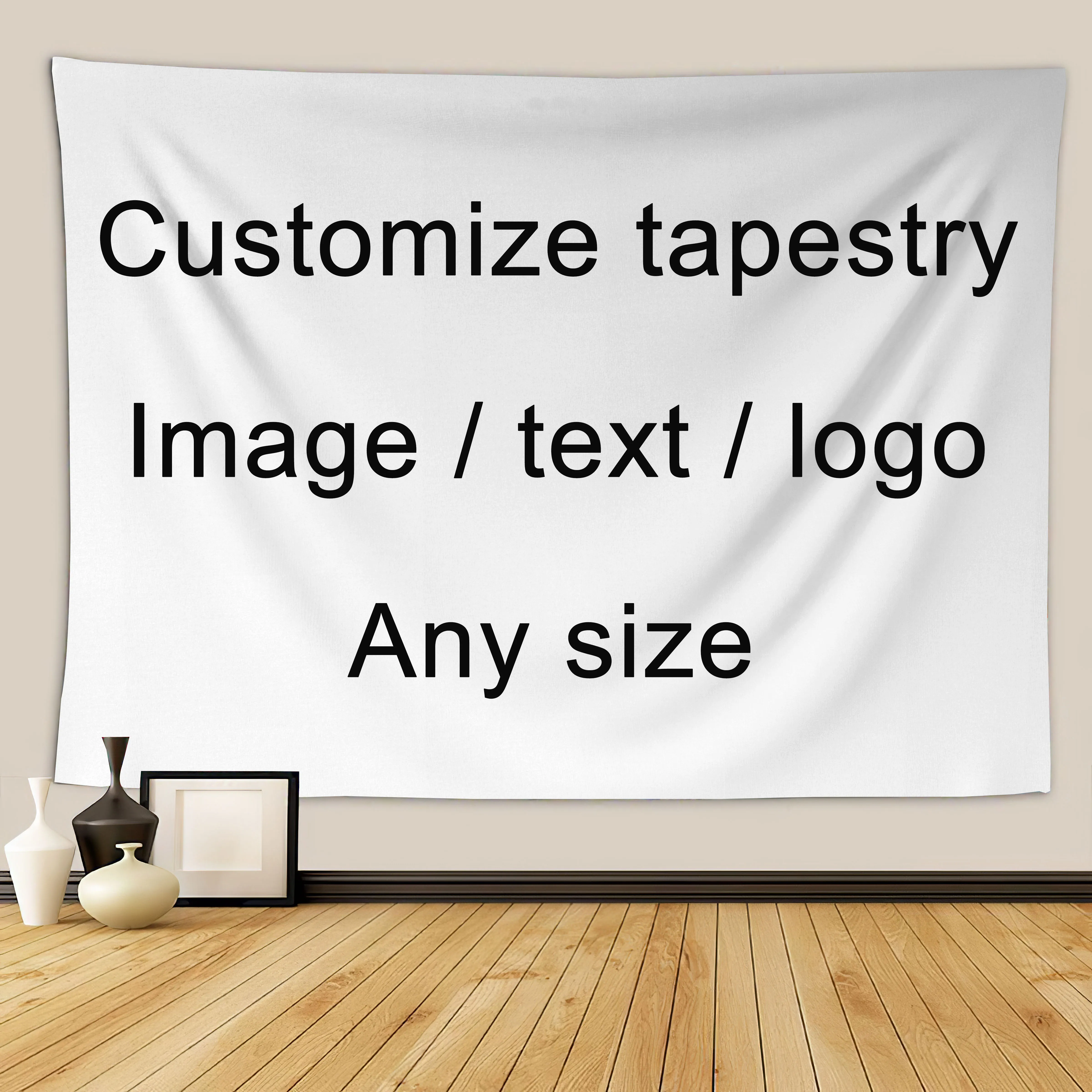High Quality Design Custom Logo Printed Polyester Fabric Tapestries Wall Decoration Hanging For Home Decor