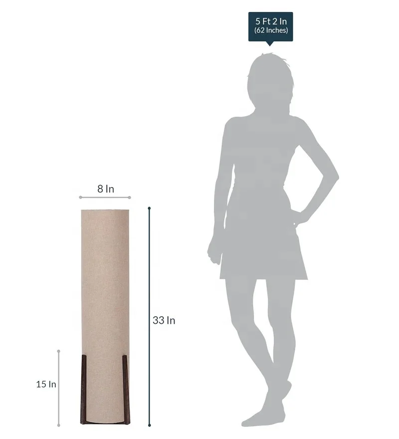 Best Quality Beige Color Fabric Shade Lamp With Wooden Brown Base .