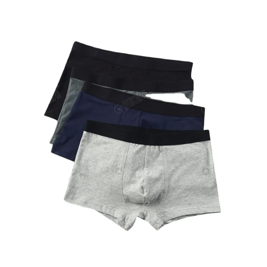 Own Brand Sexy Underwear Young Men Organic Cotton Boxer Briefs Popular Black Red Mens White Shorts Classic Blue Dark OEM Spandex