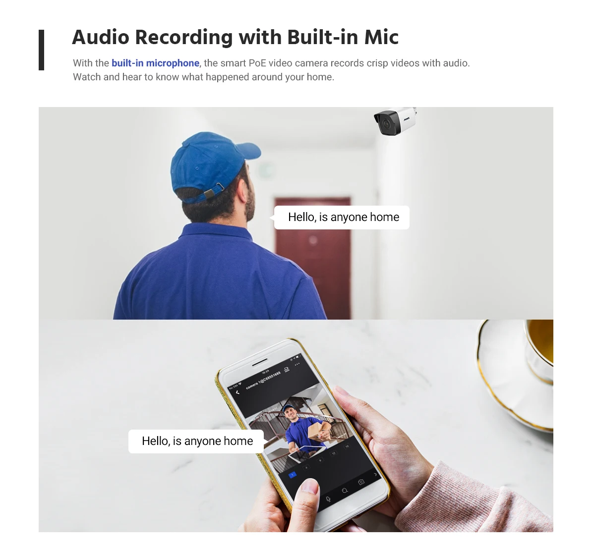 ANNKE H.265+ 4K 16Ch POE NVR Security Camera NVR System 16pcs 5MP CCTV Camera Kit with Audio with 8TB Hard Drive