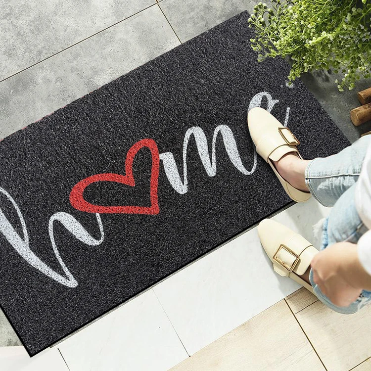 Waterproof Household PVC Anti-skid Wire Ring Foot Mat Entrance Door Mat And Fadeless Kitchen Carpet Free Cutting Bathroom Rug