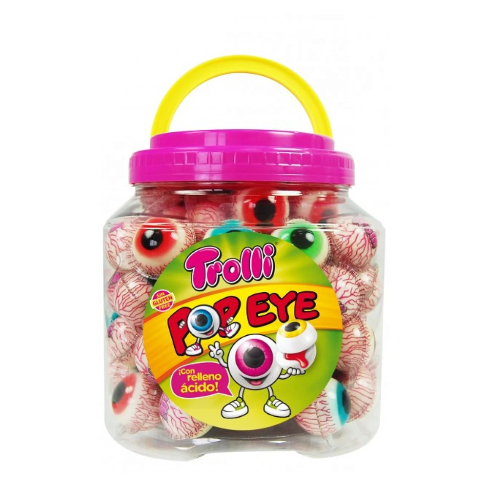 OEM ODM Candies Wholesale Custom Eye Ball Gummi with Sour Jam Filled Sweet Halal Realistic Shape Earth soft